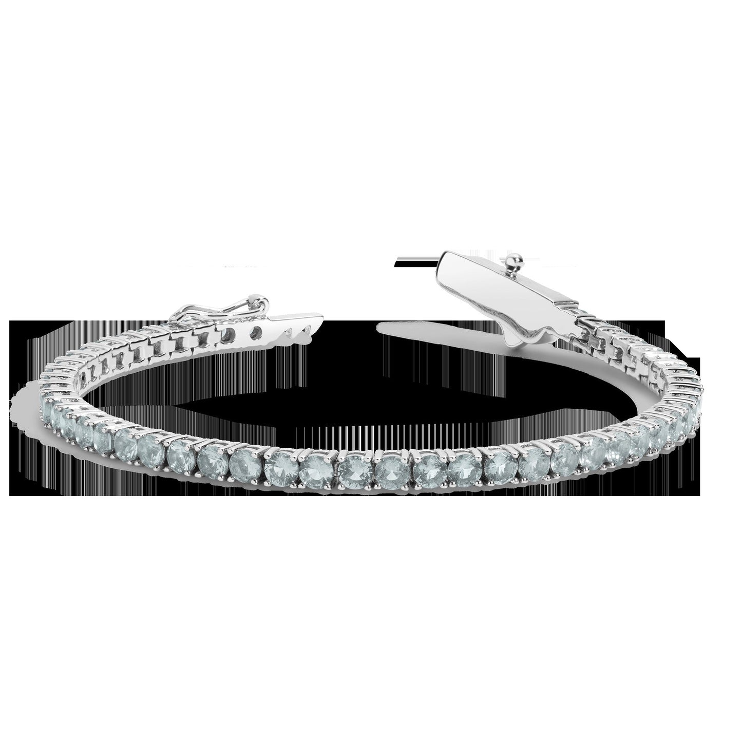 Lab Grown Blue Tourmaline Tennis Bracelet