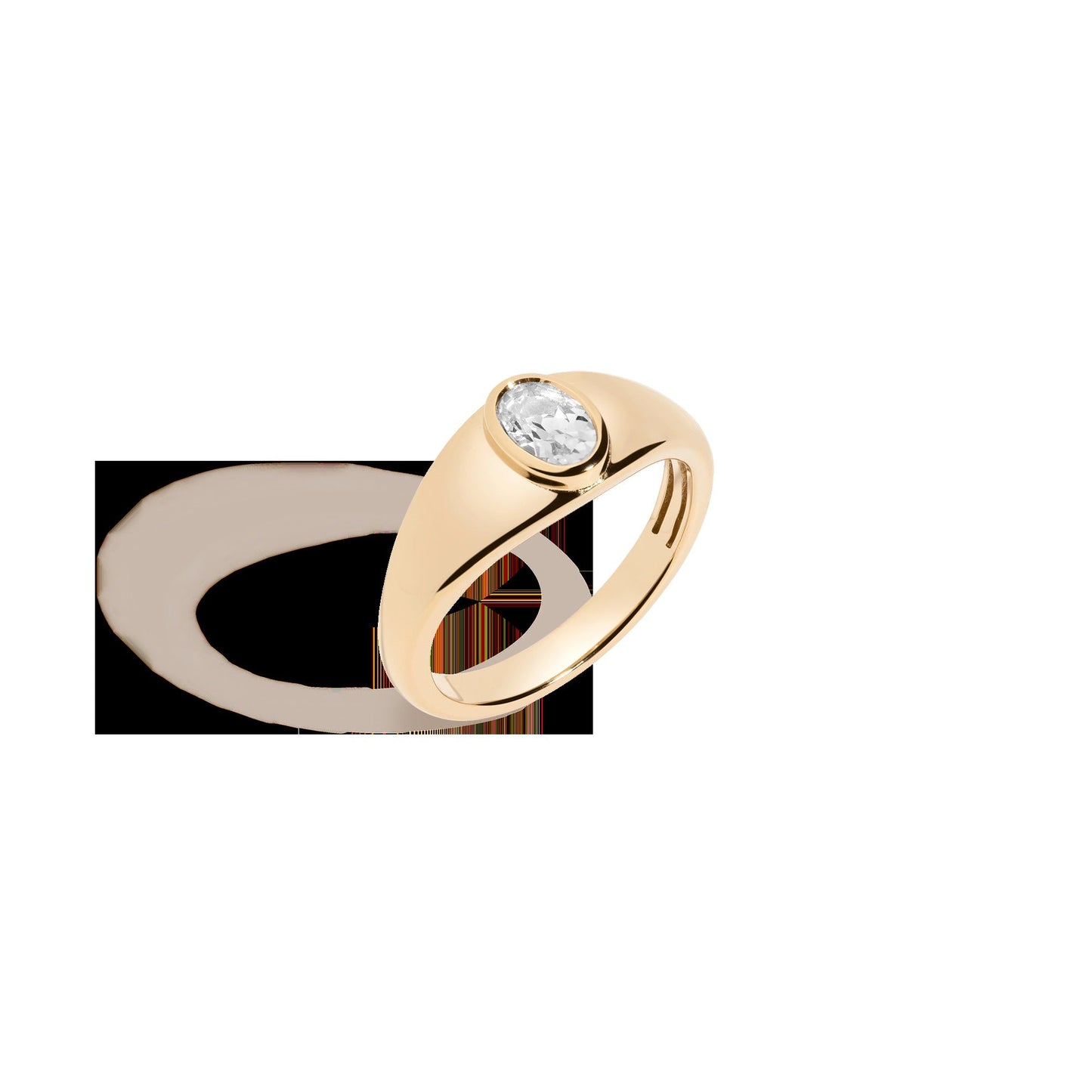 Chunky Lab Grown White Sapphire Oval Ring
