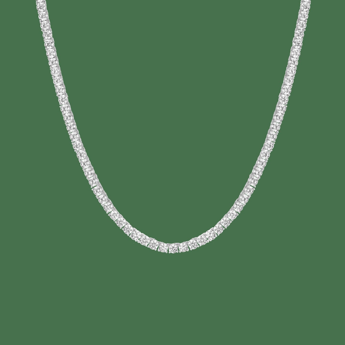 Lab Grown White Sapphire Tennis Necklace