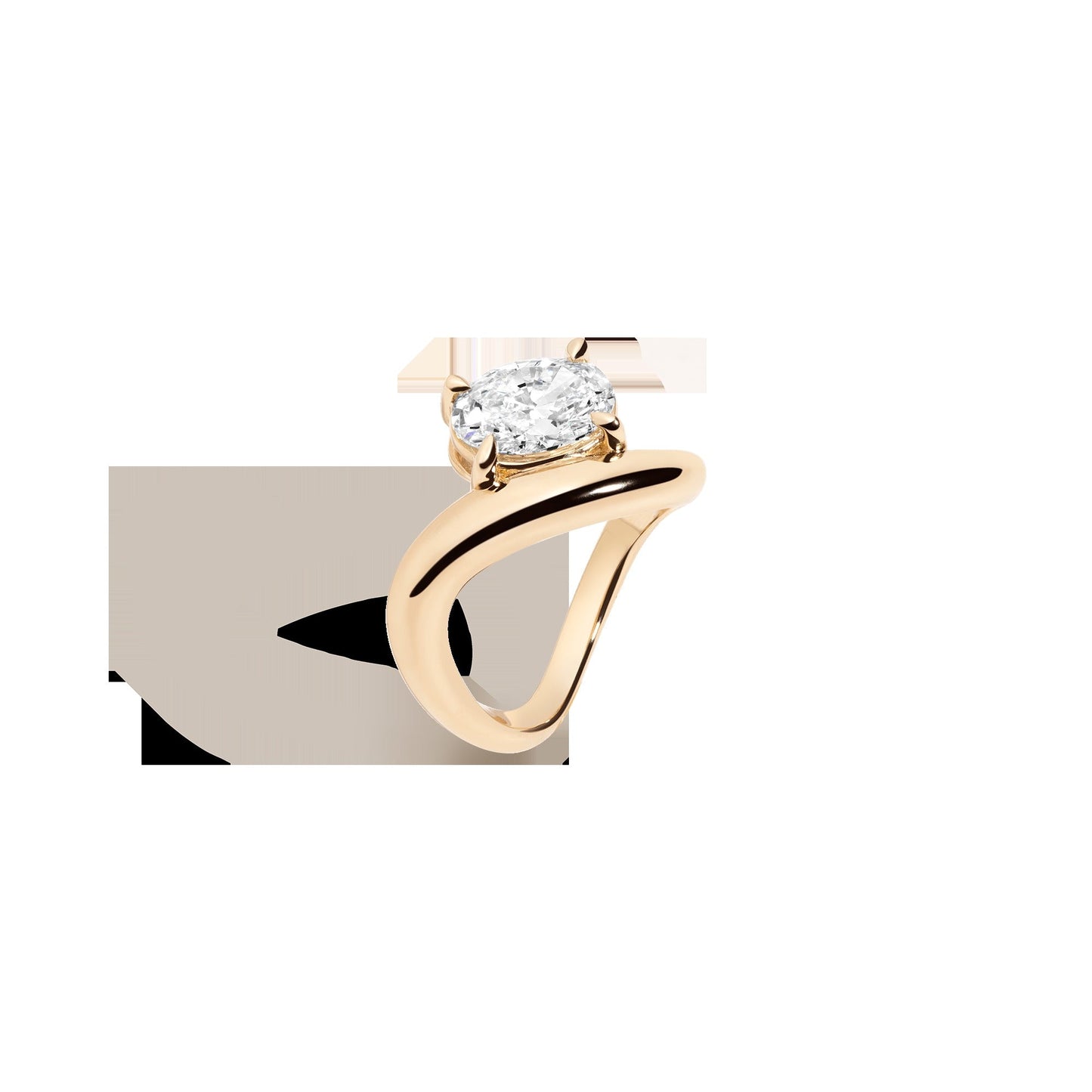2ct Oval Lab Grown Diamond Floating Ring
