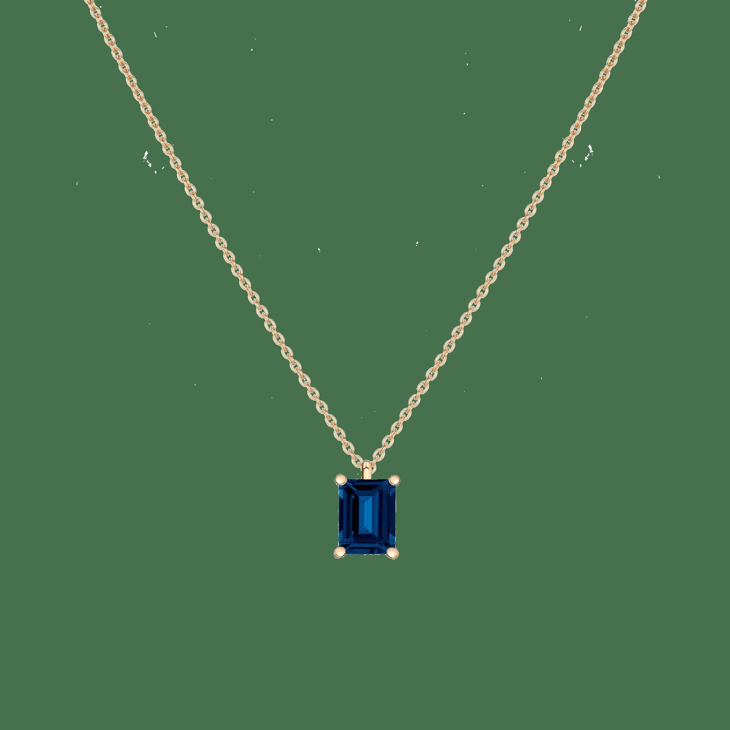 Emerald Gemstone Solitaire Necklace