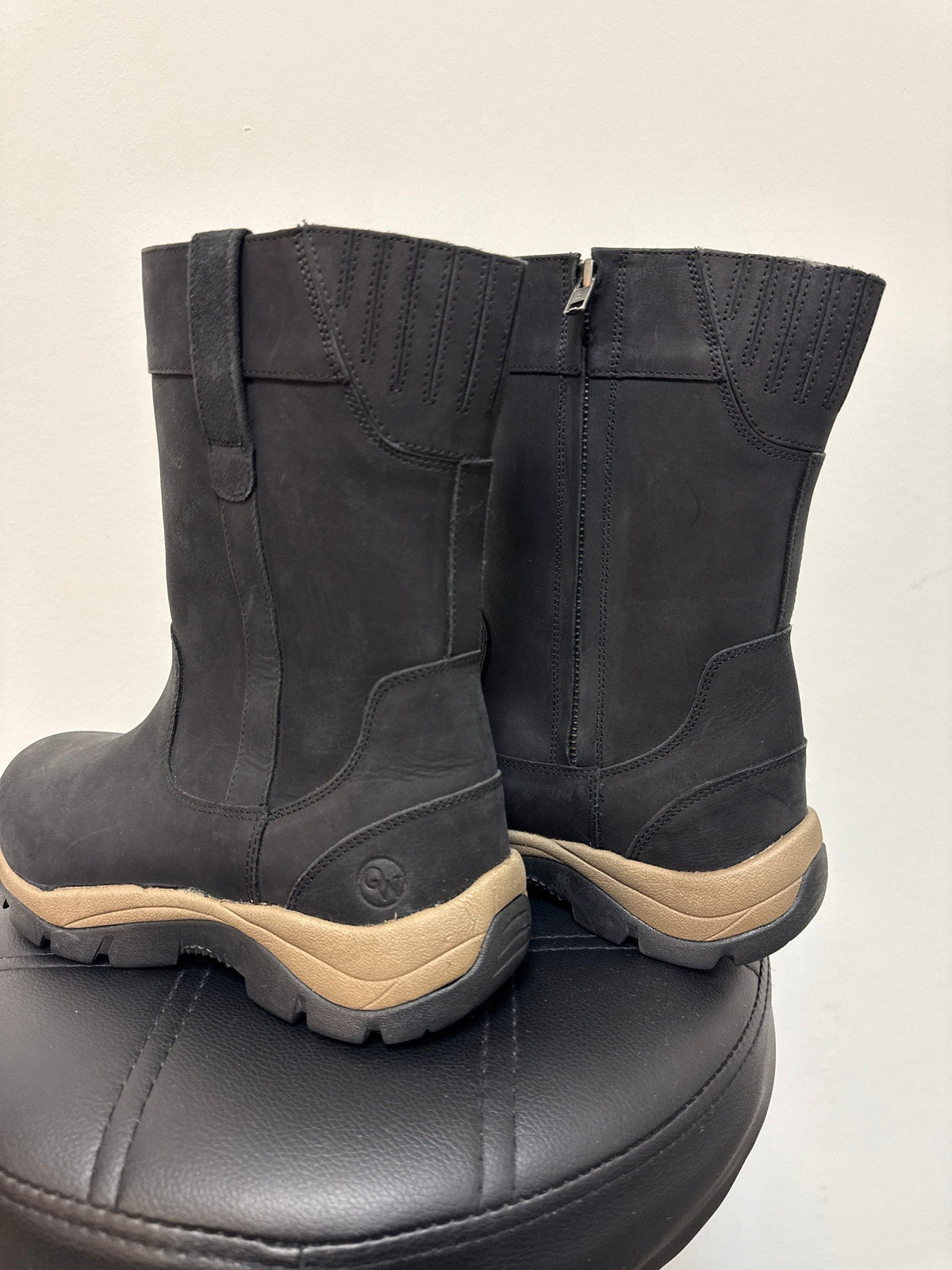 New Old West Black Leather Boots, 8.5/9 (mens 7)