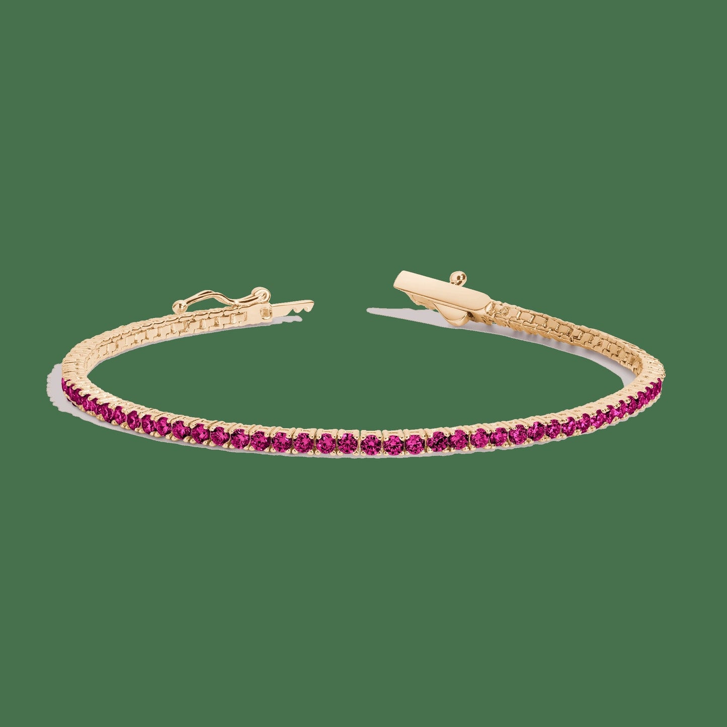 Lab Grown Red Ruby Tennis Bracelet