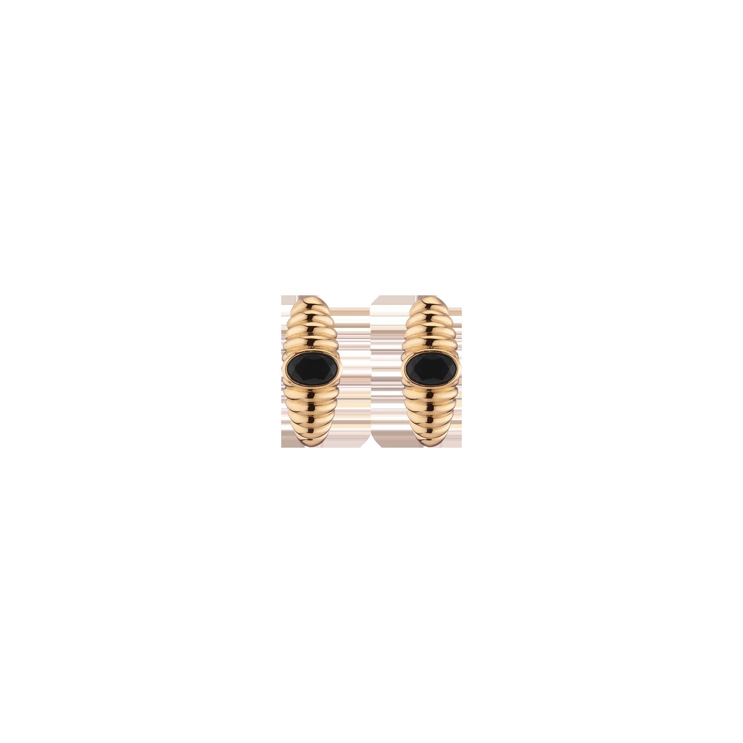 Lab Grown Black Sapphire Art Deco Earrings