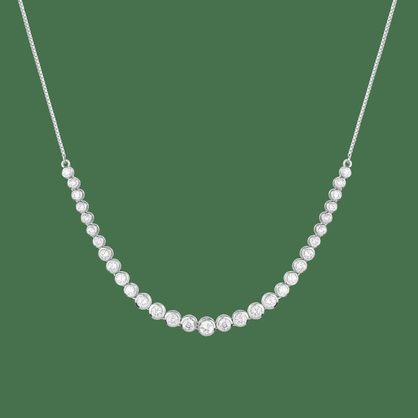 Graduated Lab Grown Diamond Bezel Necklace