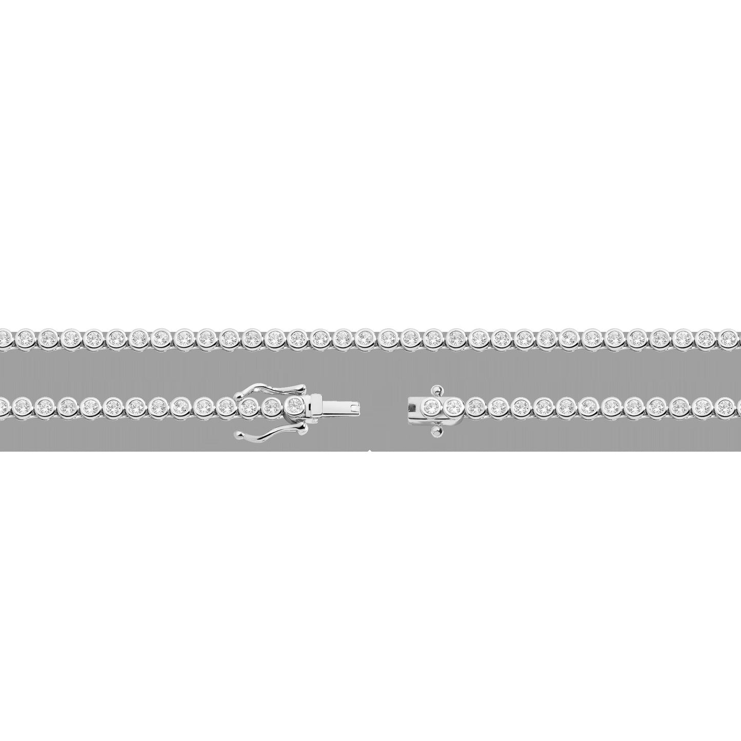 Lab Grown White Sapphire Bezel Tennis Necklace