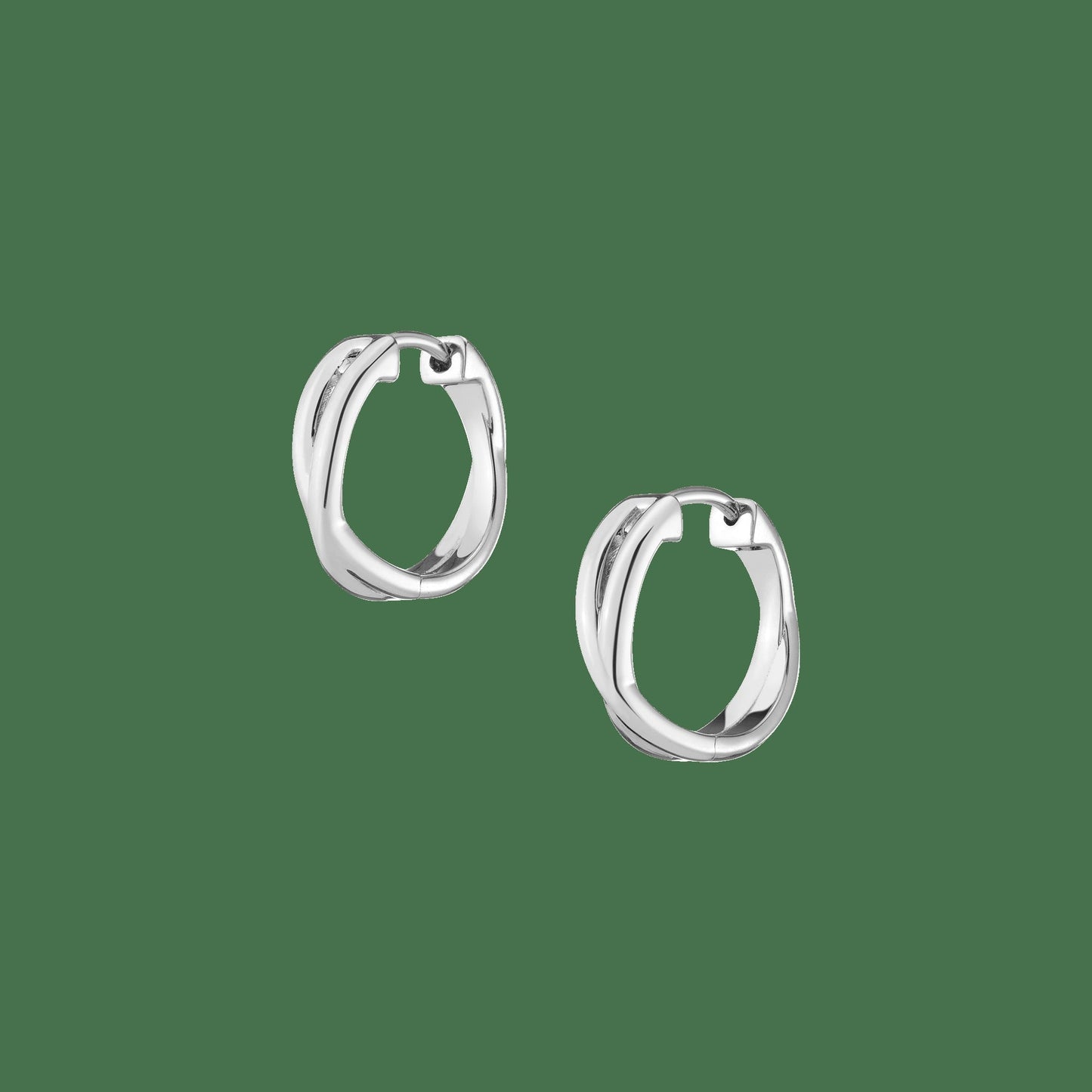 Crossover Huggie Earrings