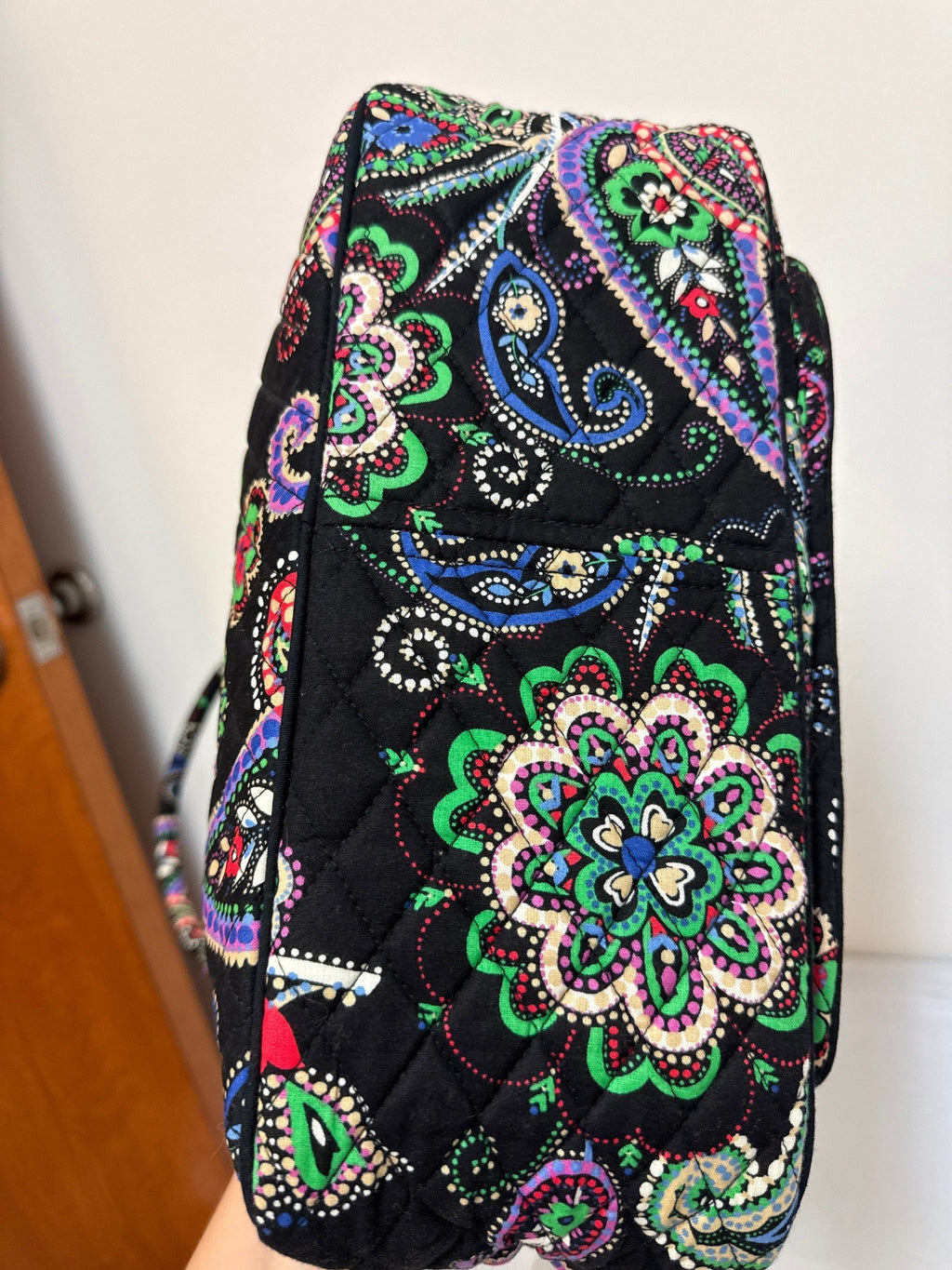 New Vera Bradley Black Turnlock Kiev Paisley Shoulder Bag