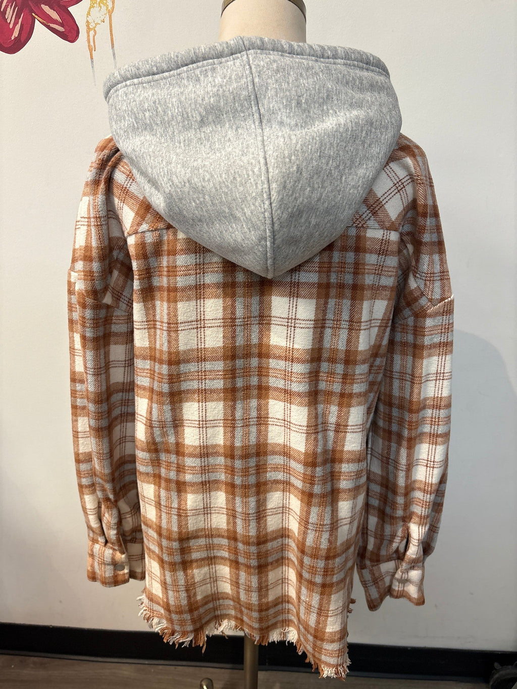 New In Plaid Hooded Jacket, M