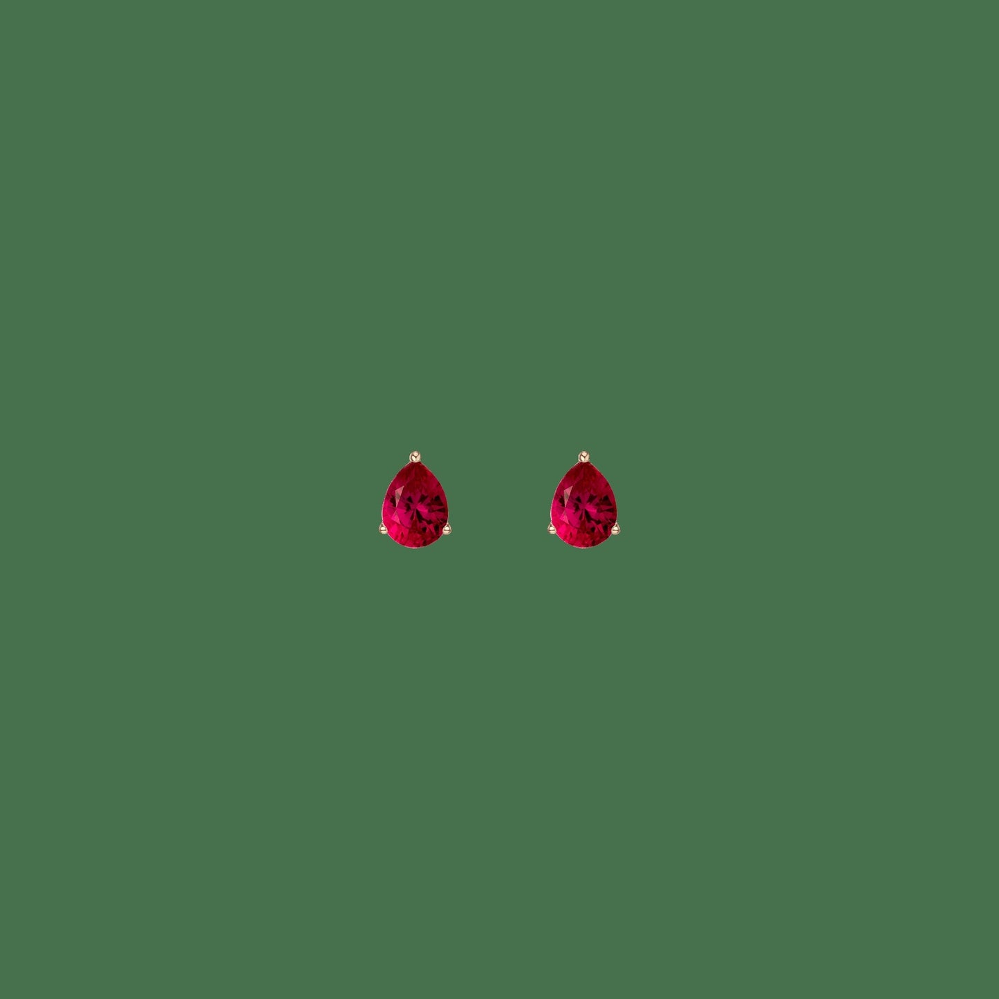 Pear Gemstone Solitaire Stud Earrings