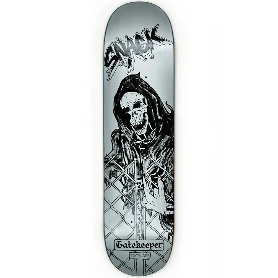 SNACK SKATEBOARDS - GATEKEEPER DECK (SILVER) 8.12
