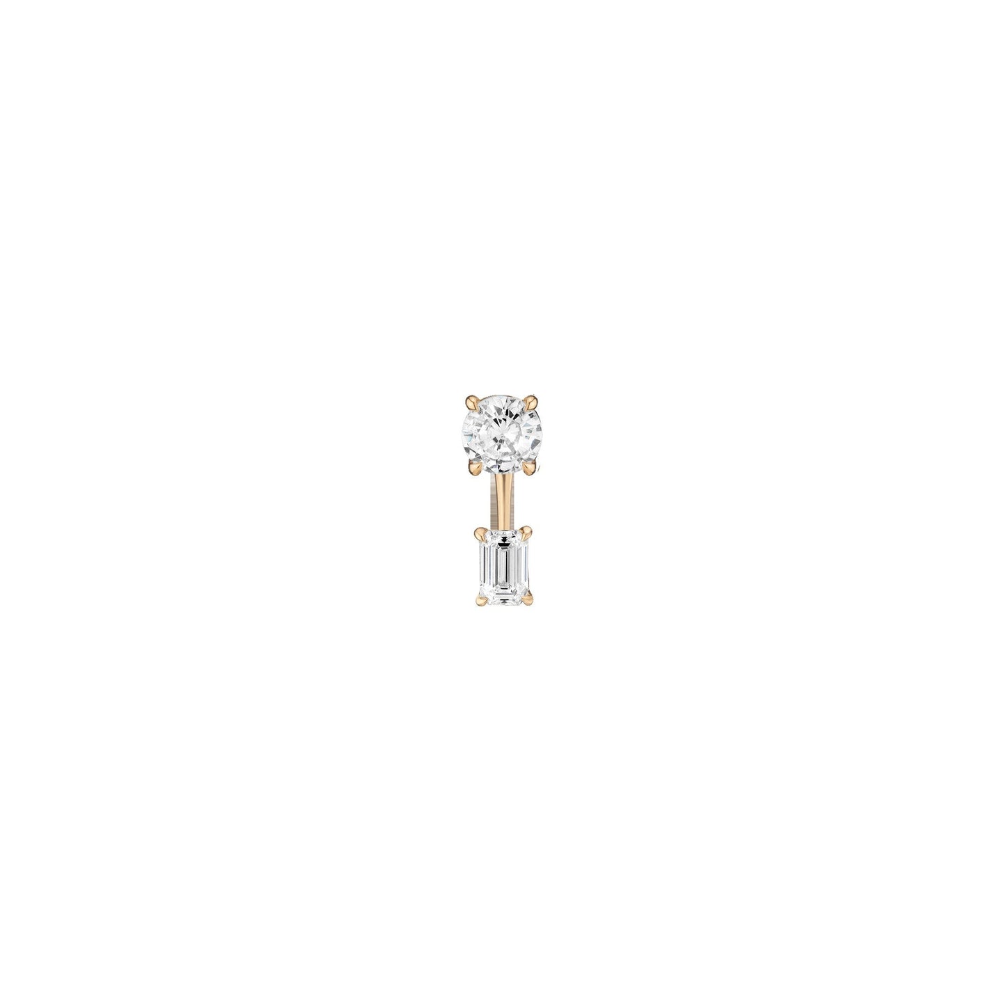 Lab Grown Diamond Ear Jacket - 0.5ct Emerald Bottom Stone