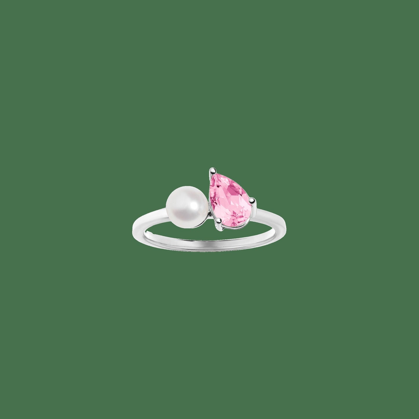 Pearl Toi et Moi Ring - Pink Sapphire