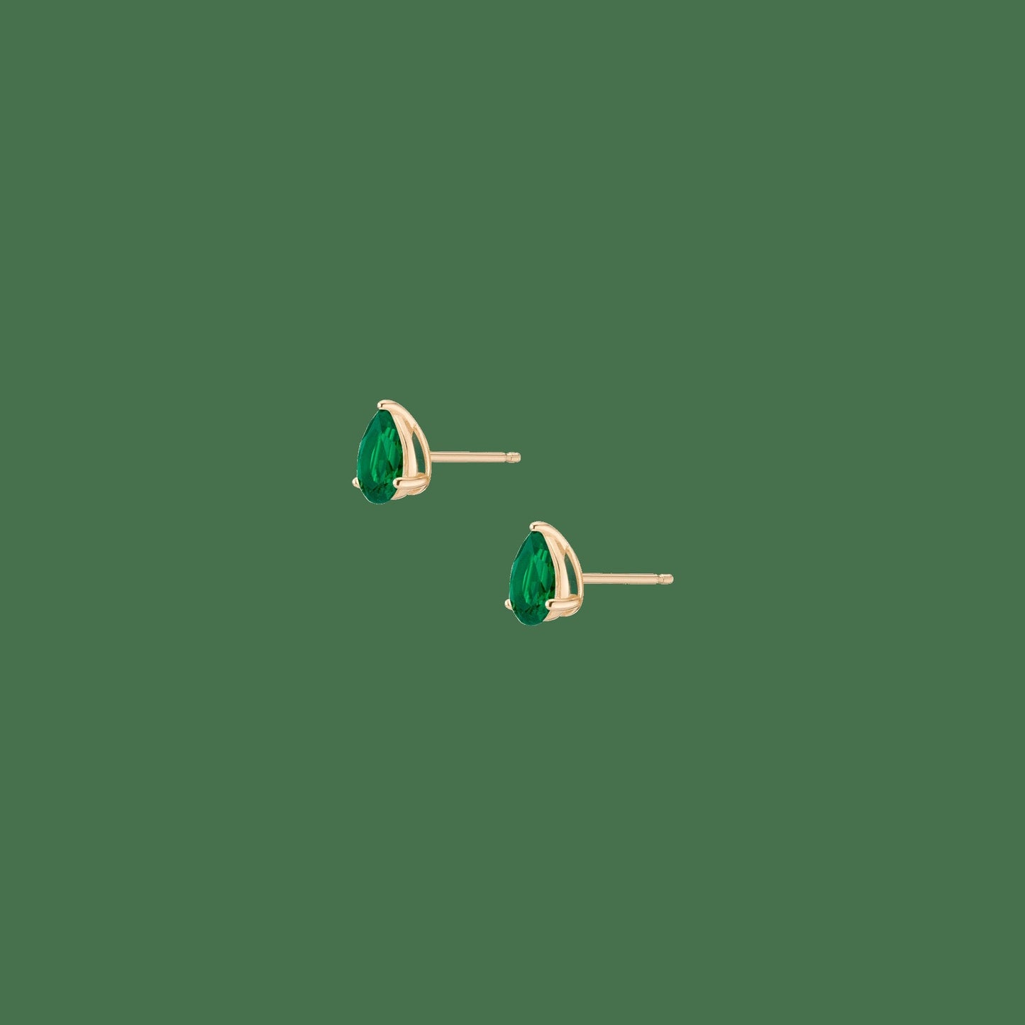 Pear Gemstone Solitaire Stud Earrings