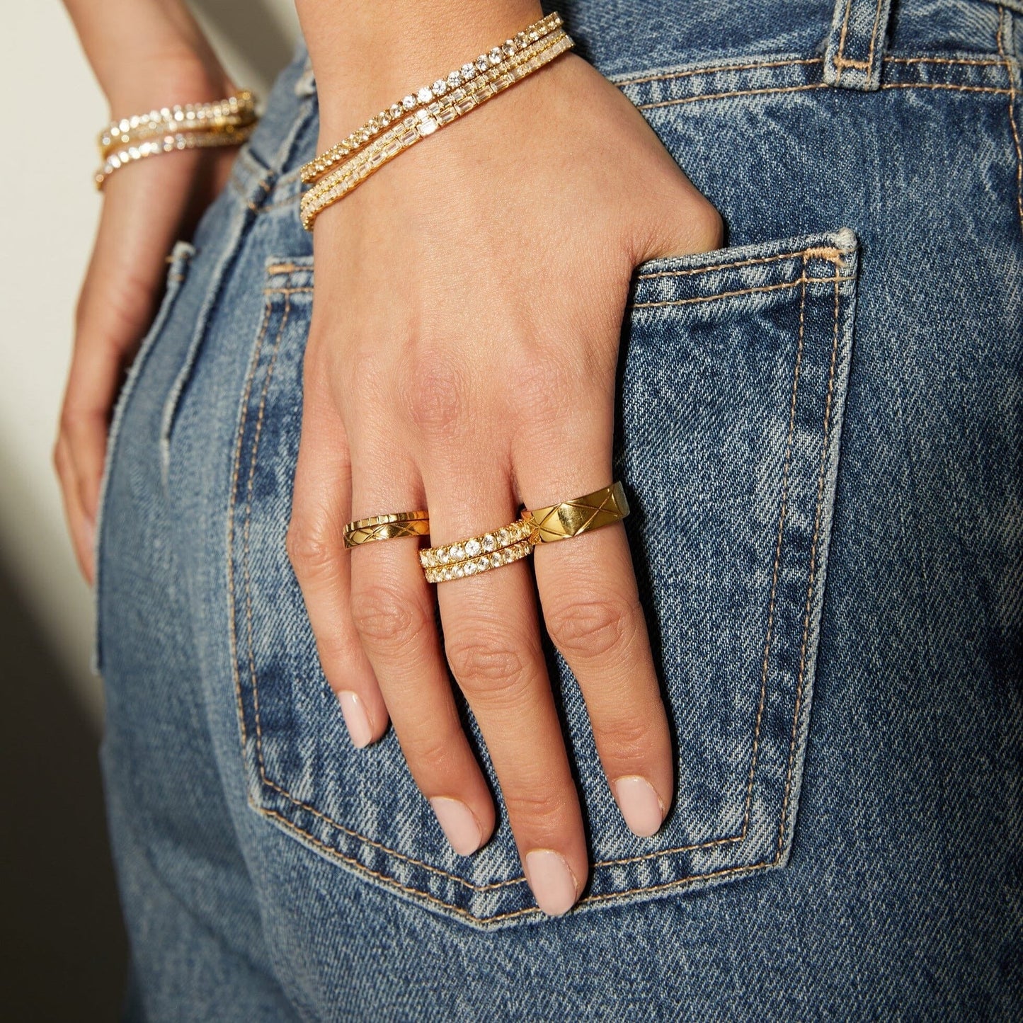 Lab Grown White Sapphire Eternity Ring