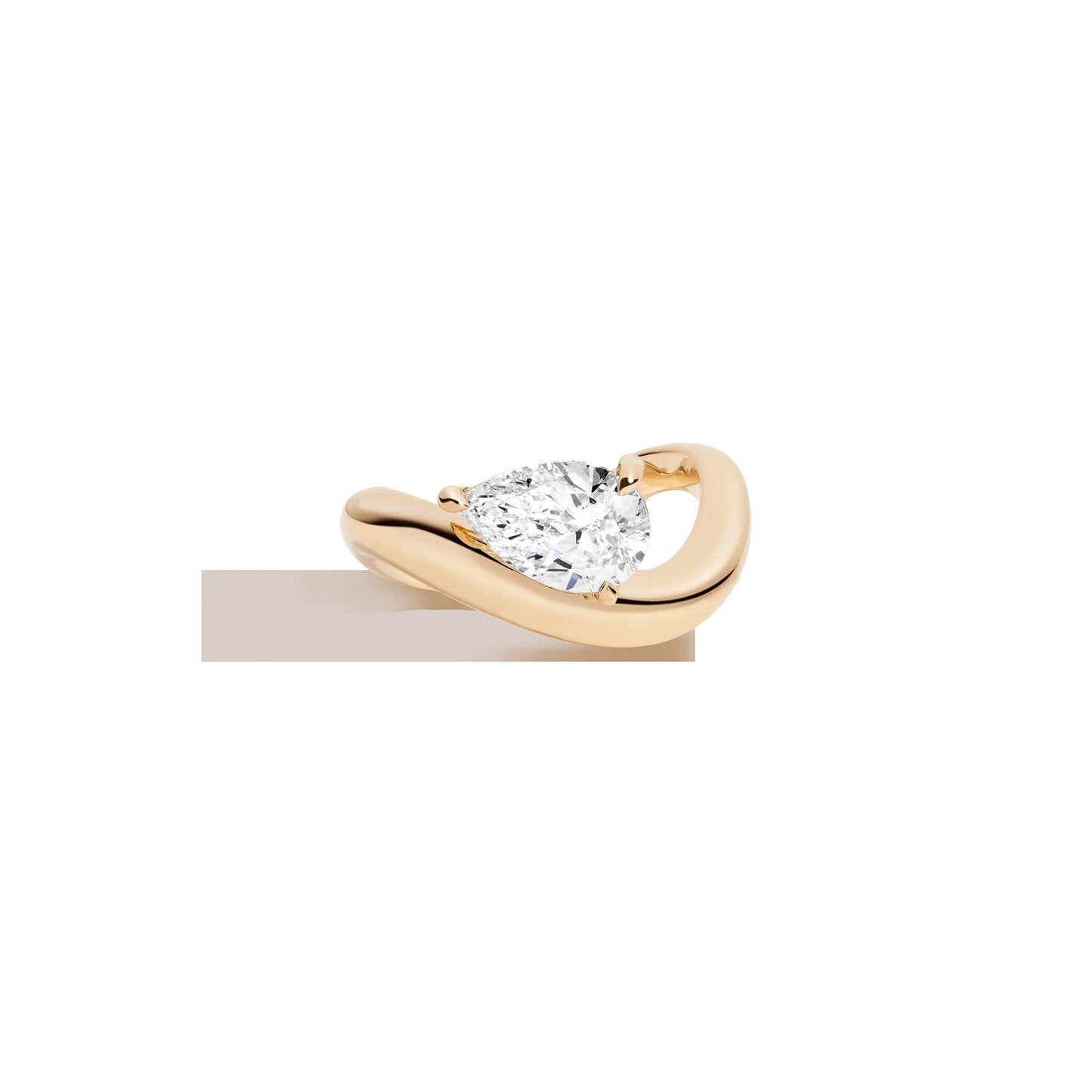 2ct Pear Lab Grown Diamond Floating Ring