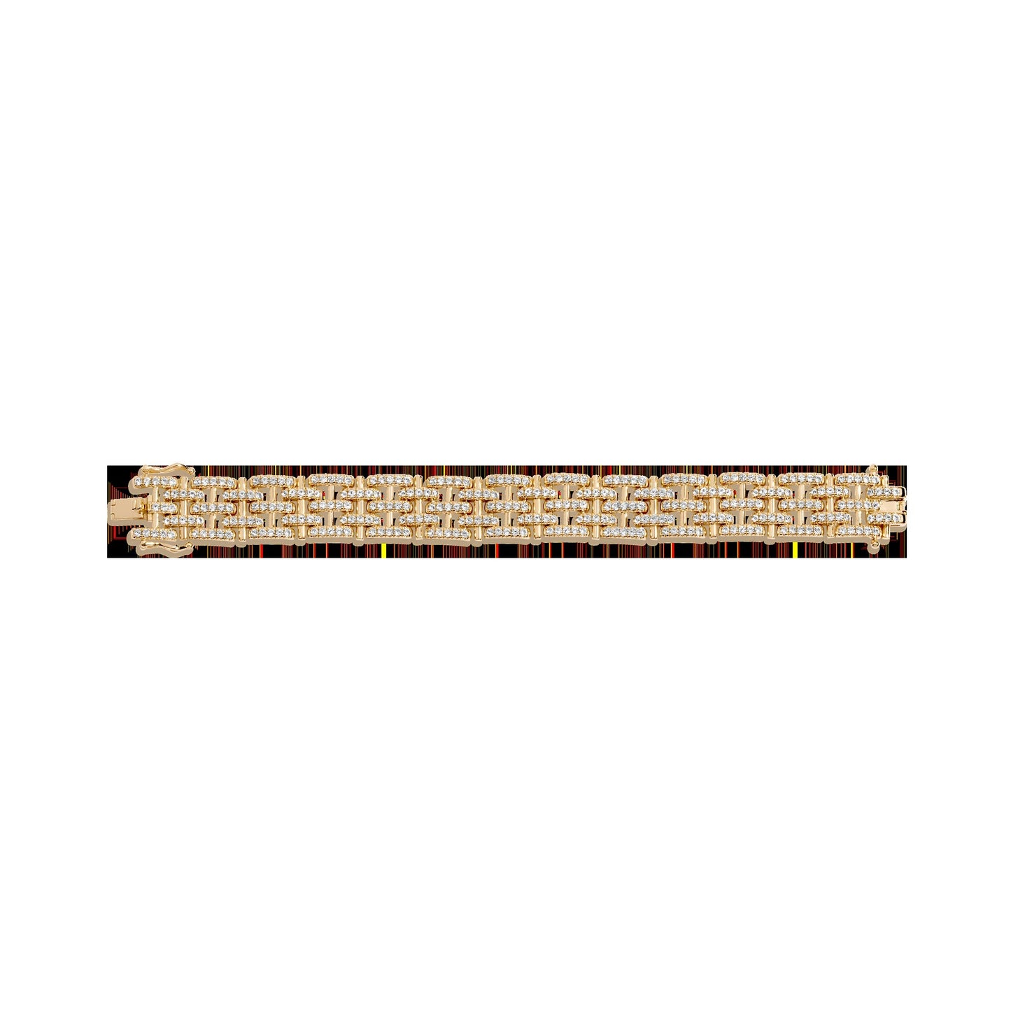 Lab Grown White Sapphire Panther Chain Link Bracelet
