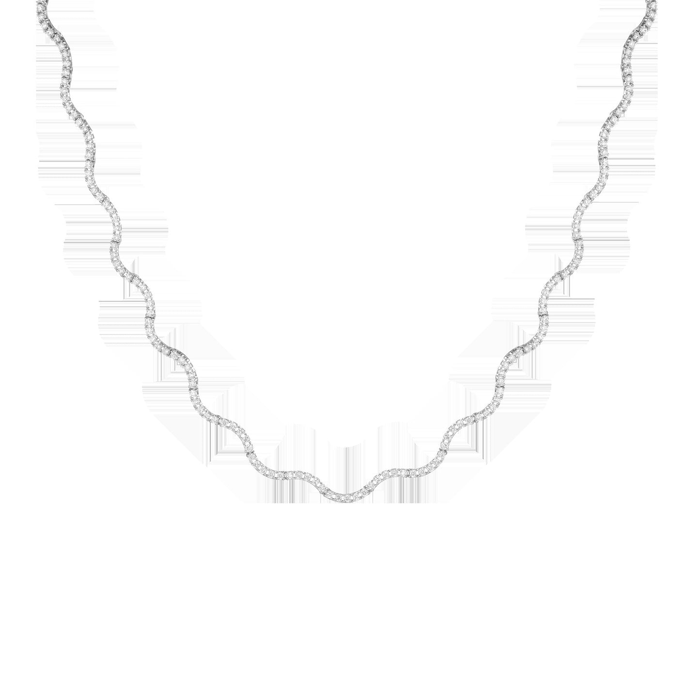 Lab Grown Diamond Wave Tennis Necklace