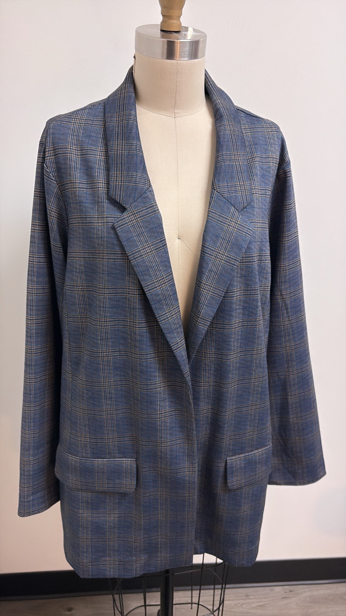 Liverpool Blue Blazer Open Front Jacket, 3X