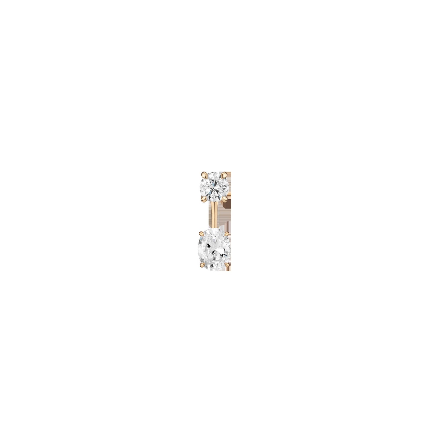 Lab Grown Diamond Ear Jacket - 1ct Oval Bottom Stone