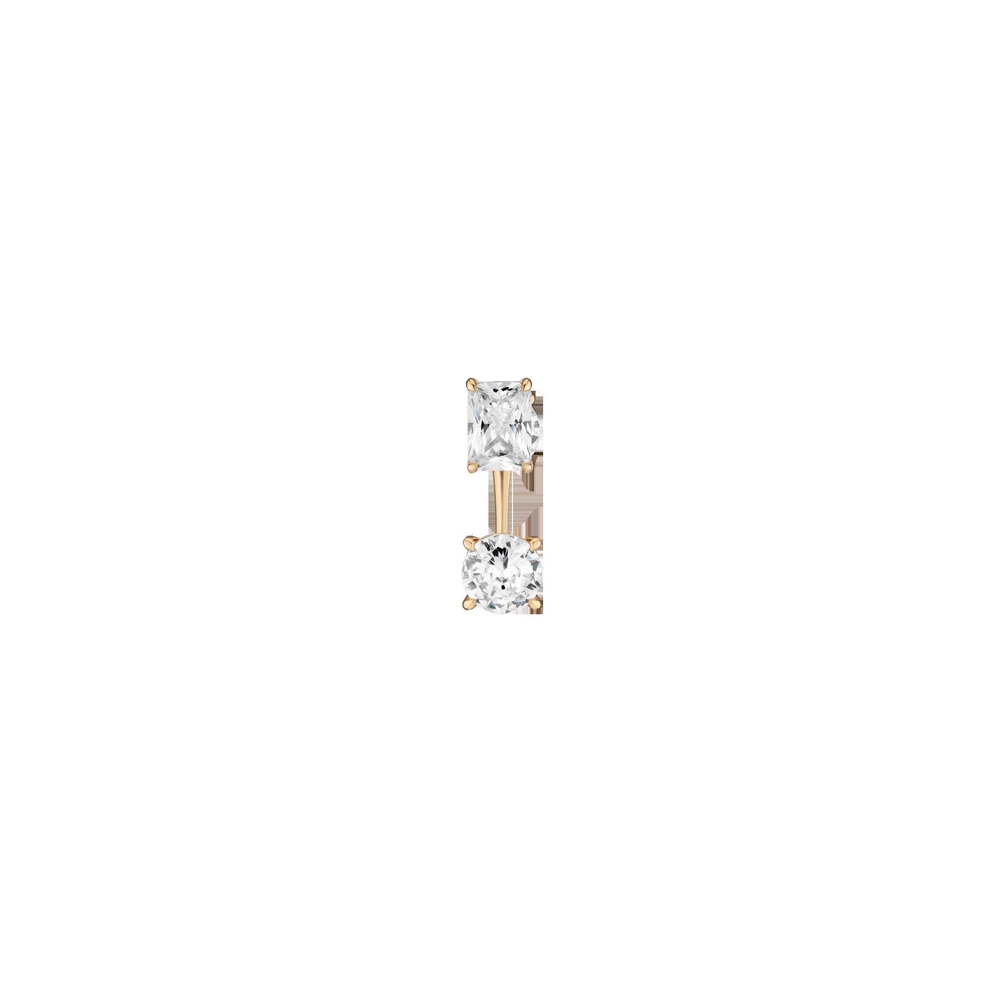Lab Grown Diamond Ear Jacket - 1ct Round Bottom Stone