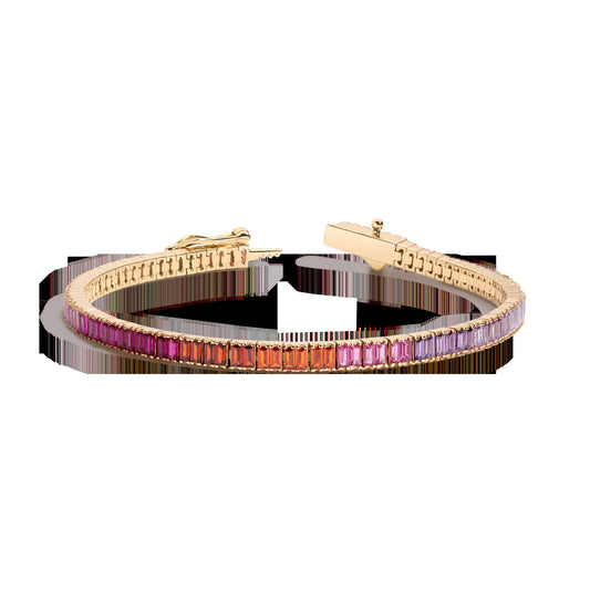 Pink Ombré Baguette Tennis Bracelet