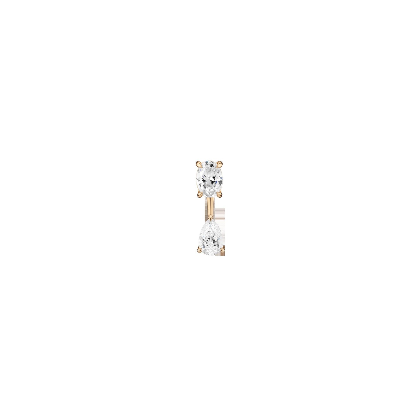 Lab Grown Diamond Ear Jacket - 0.5ct Pear Bottom Stone