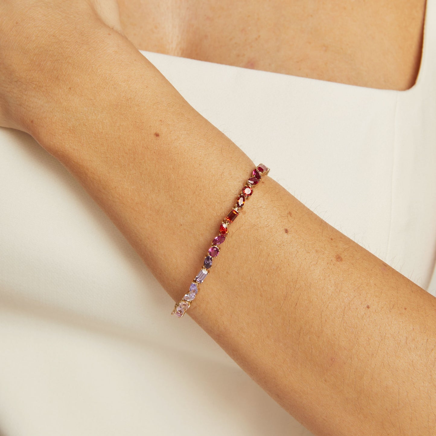 Pink Ombré Mixed Shape Tennis Bracelet