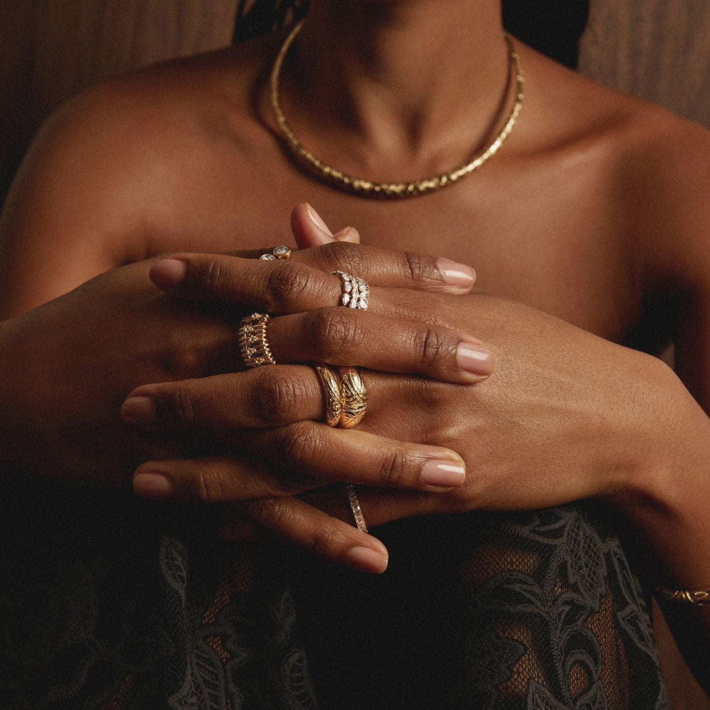 Aurate x Frye: Western Stitch Mini Dome Ring