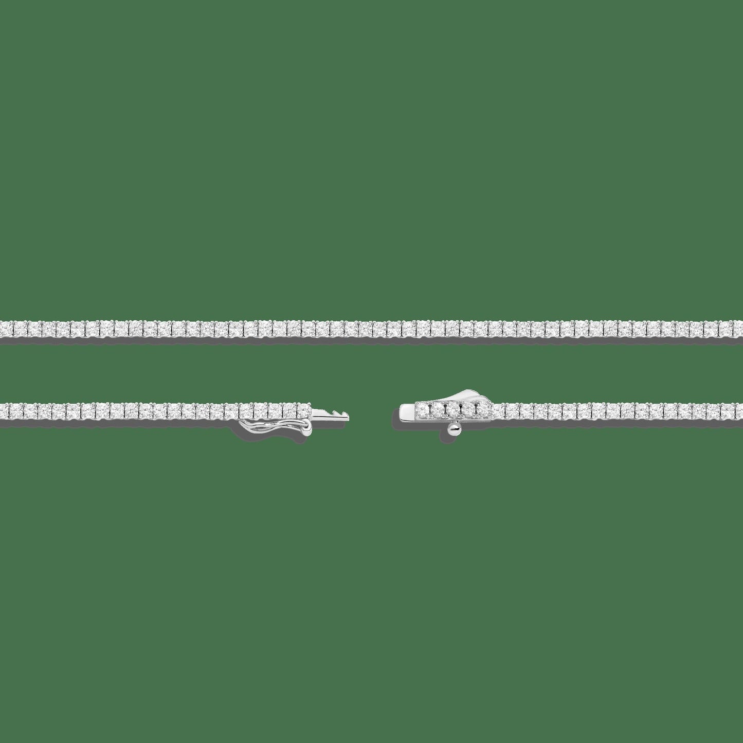 Lab Grown White Sapphire Tennis Necklace