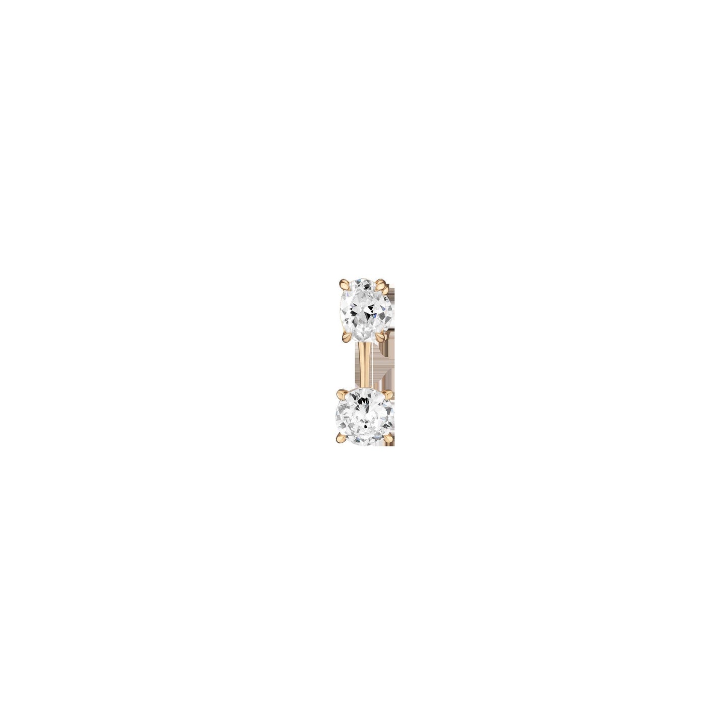 Lab Grown Diamond Ear Jacket - 1ct Round Bottom Stone