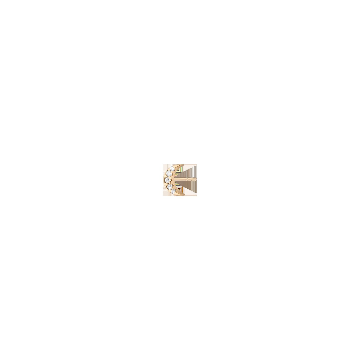 Lab Grown White Sapphire Moon Stud Earrings