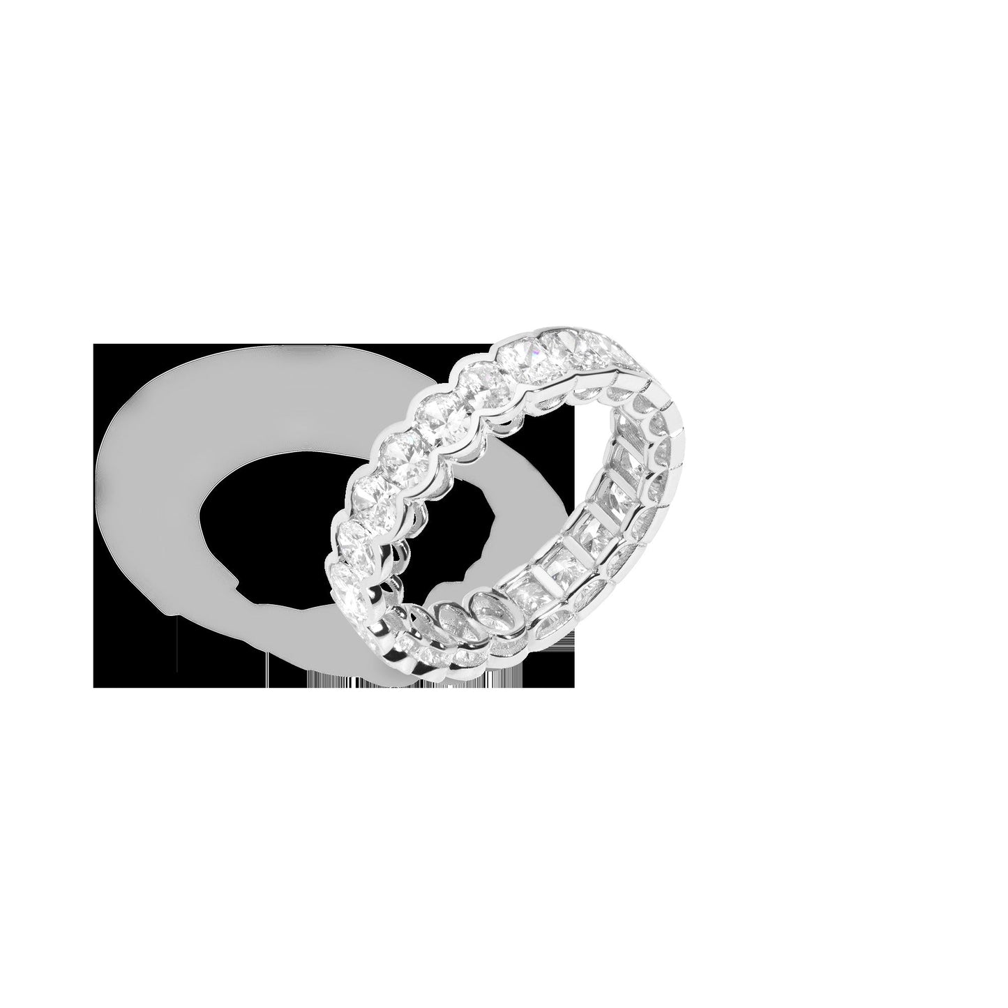 Two-in-One Lab Grown Diamond Semi-Bezel Eternity Ring