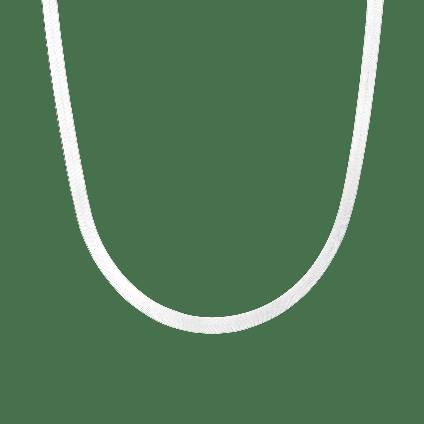 Solid Gold Herringbone Chain Necklace