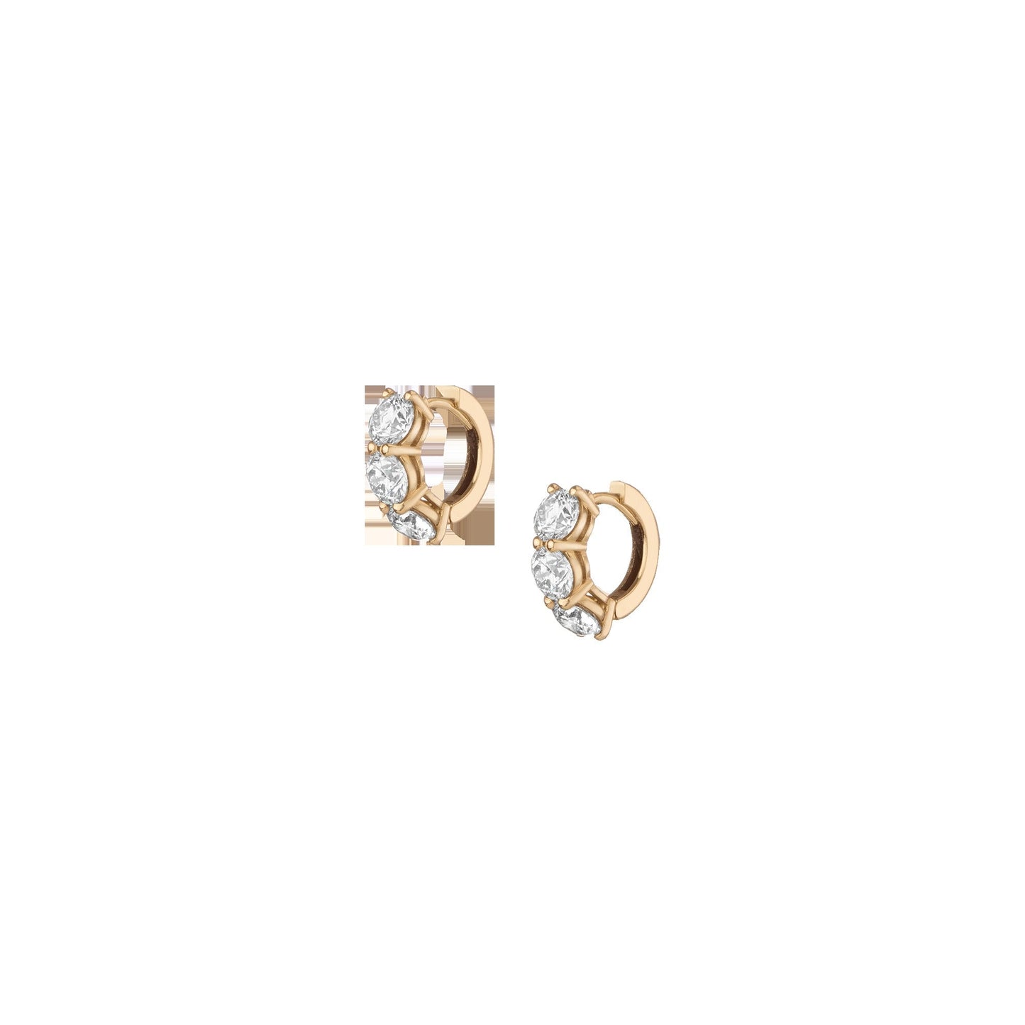 Round Lab Grown Diamond Huggie Earrings