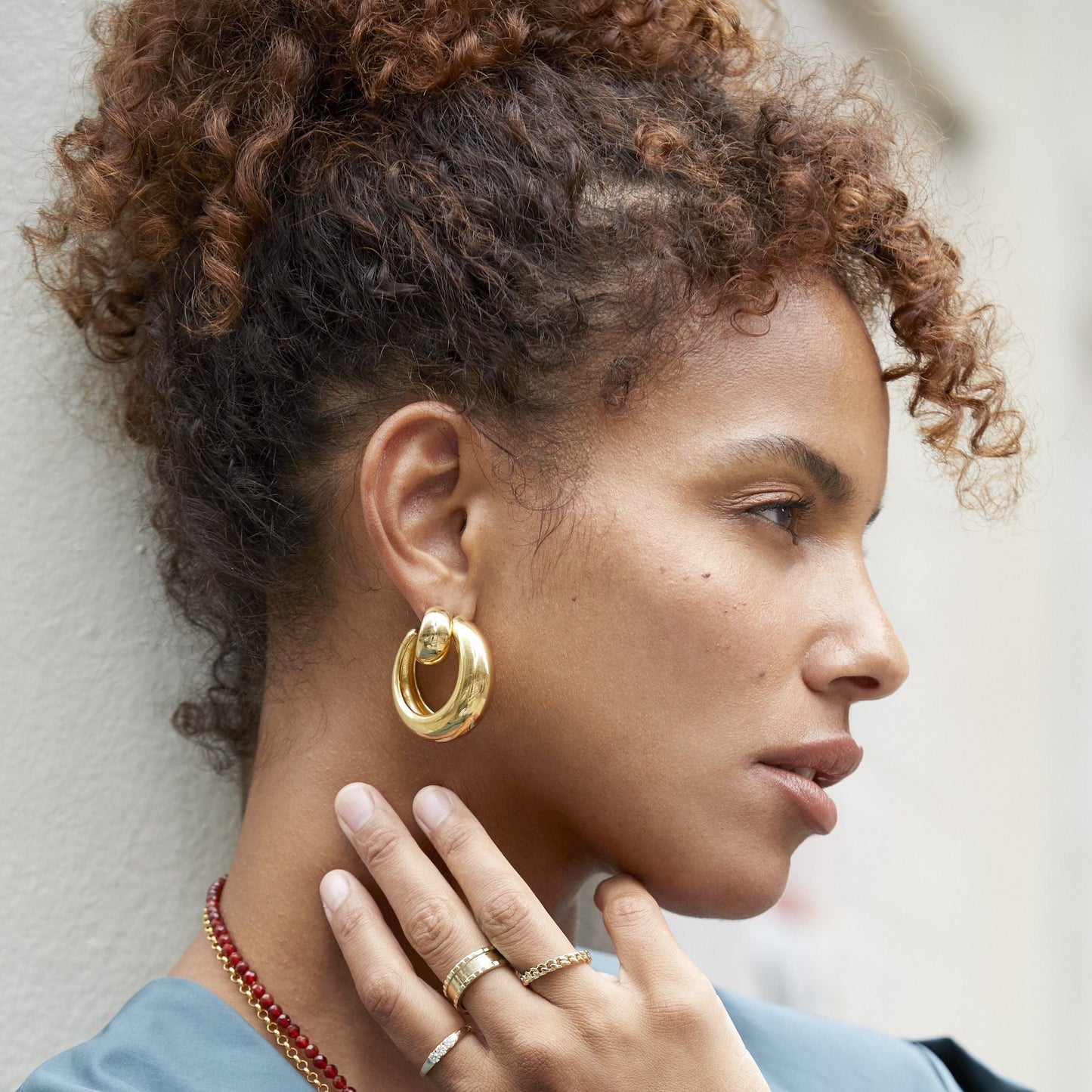 Gold Smooth Arch Hoops Small