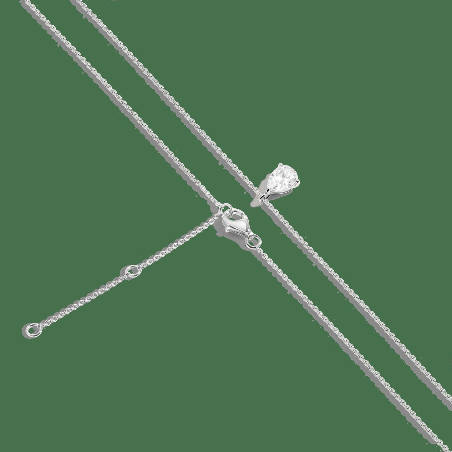 Pear Gemstone Solitaire Necklace