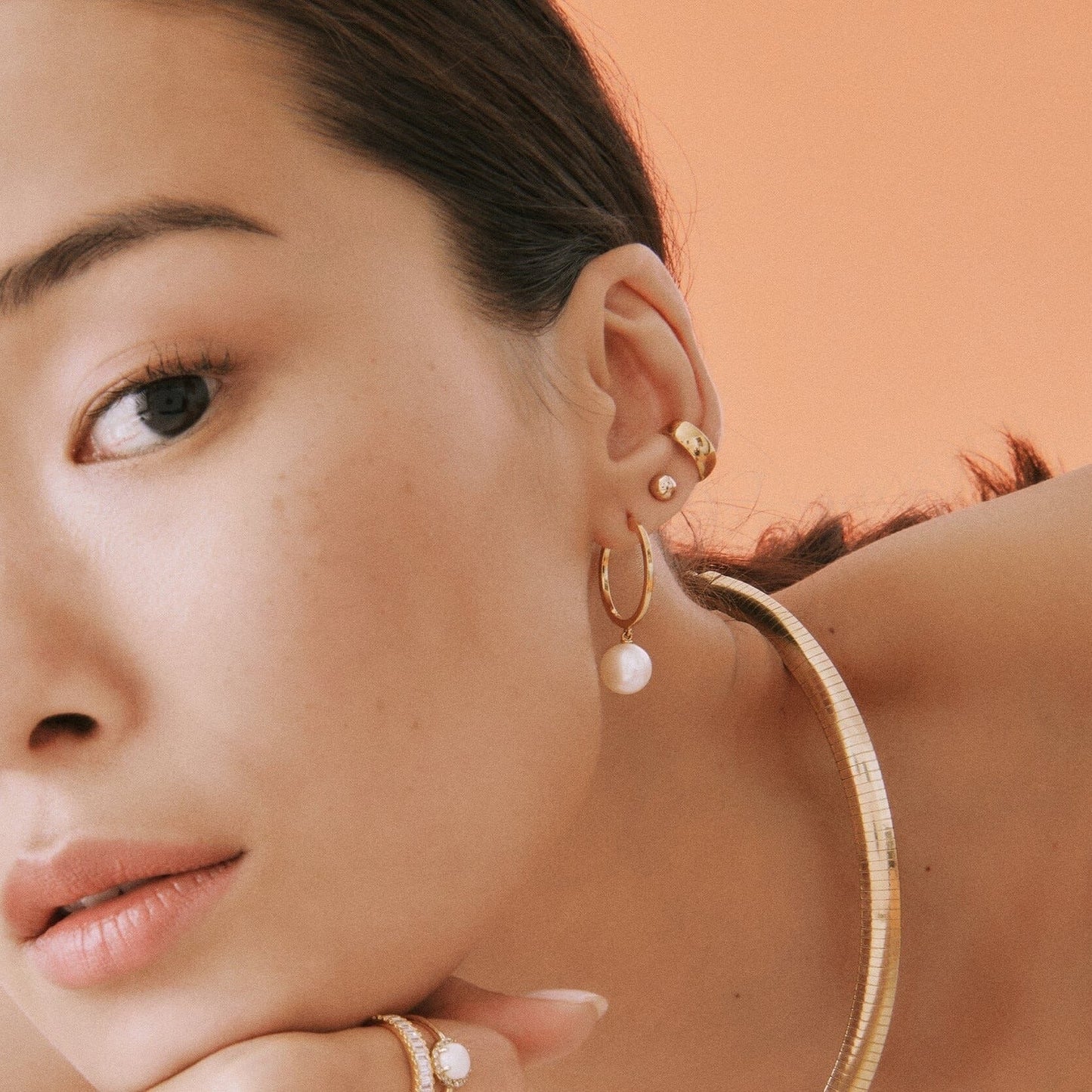 Pearl Hoop Earrings