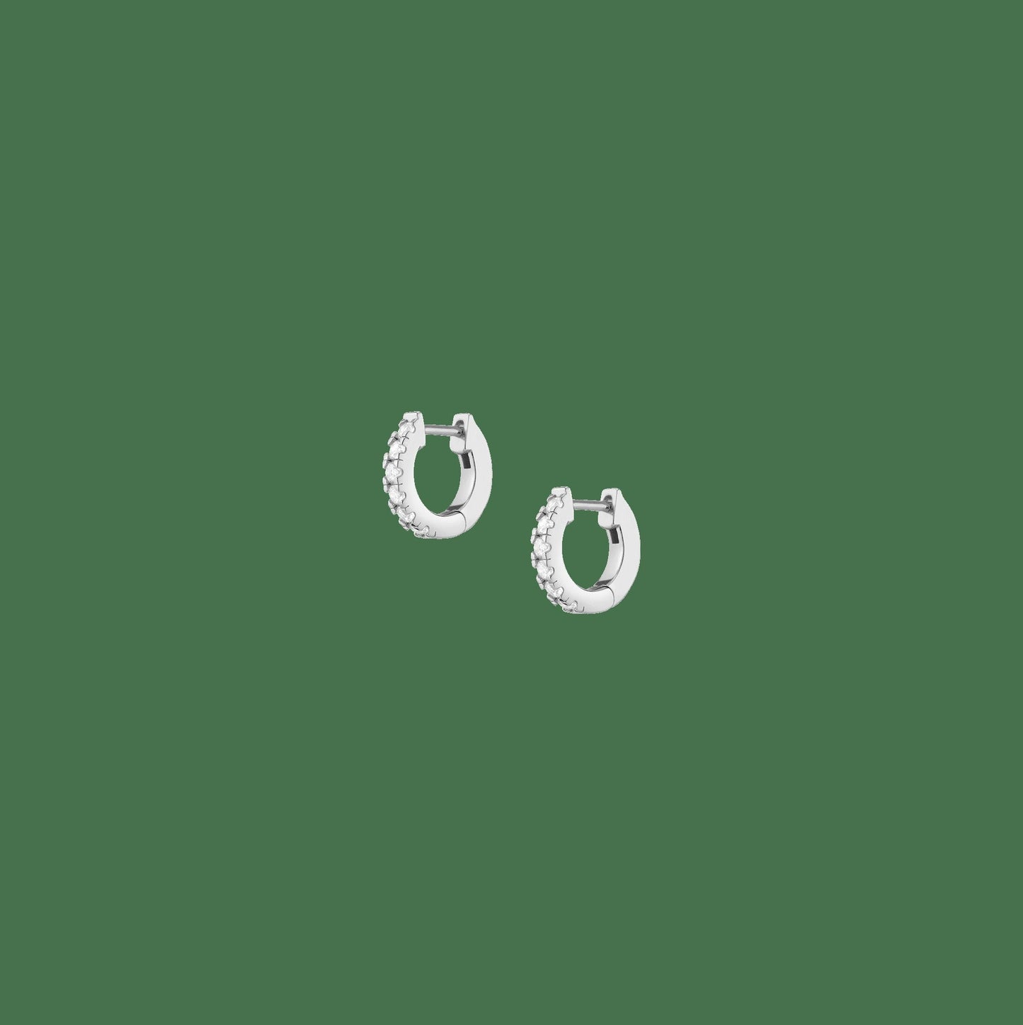 Lab Grown White Sapphire Huggie Earrings