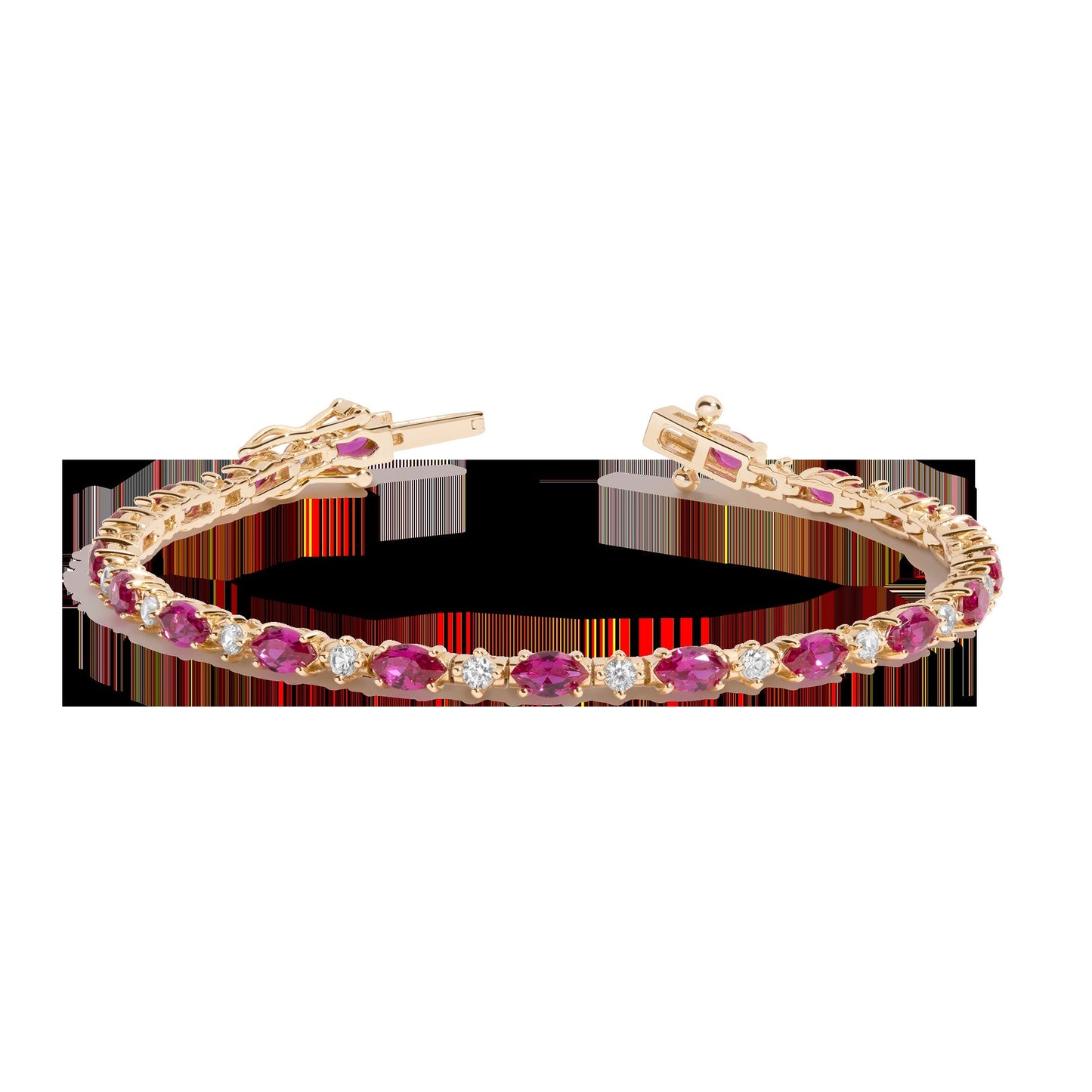 Aurate x Marilyn Monroe: Lab Grown Red Marquise Tennis Bracelet