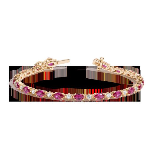 Aurate x Marilyn Monroe: Lab Grown Red Marquise Tennis Bracelet