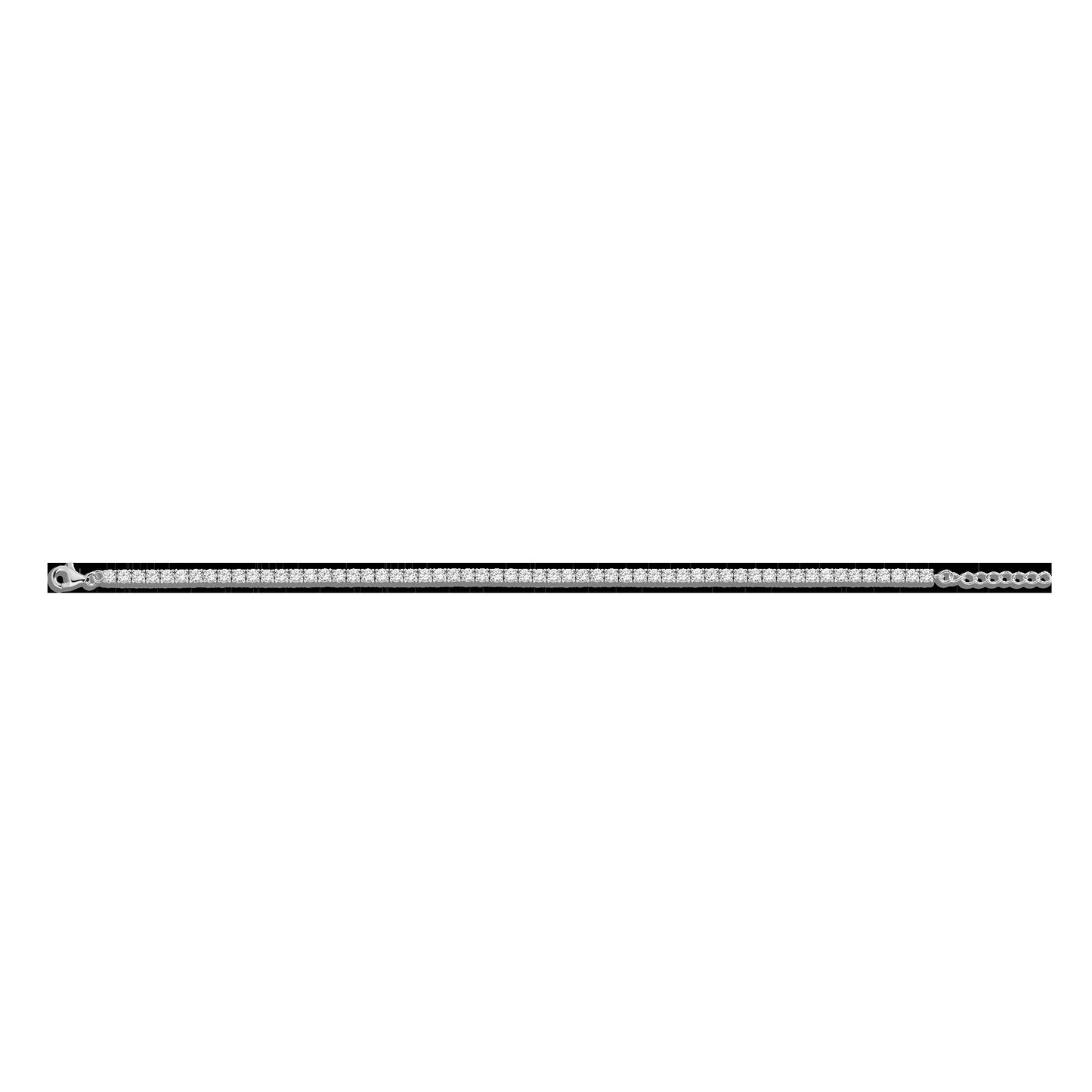 Lab Grown White Sapphire Tennis Anklet