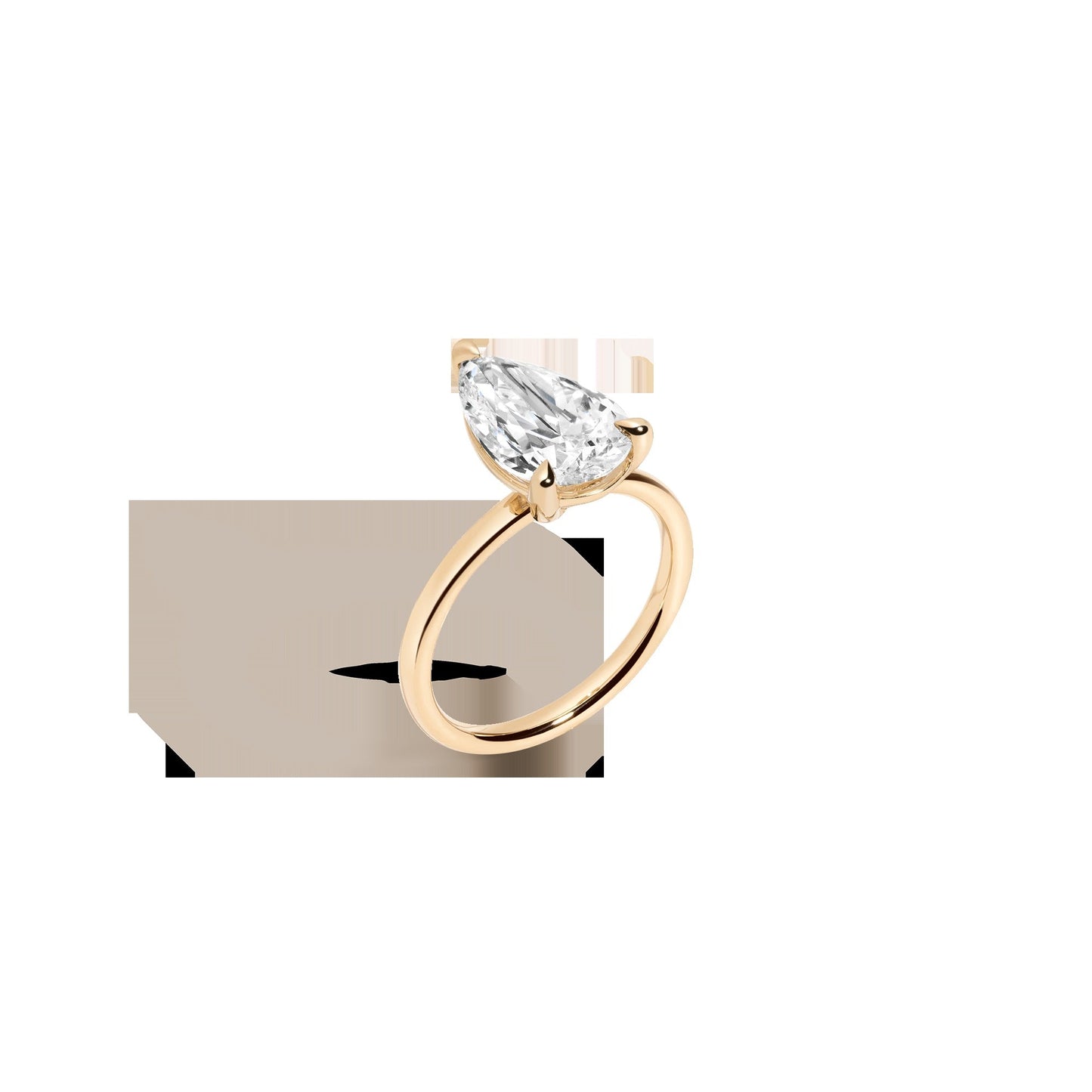 4ct Pear Lab Grown Diamond Solitaire Ring