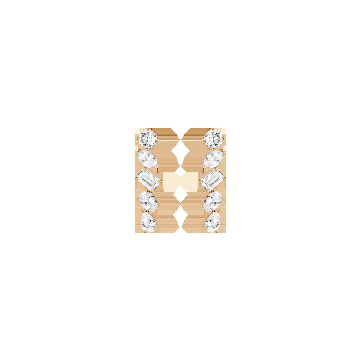 Lab Grown White Sapphire Mixed Shape Tennis Earrings