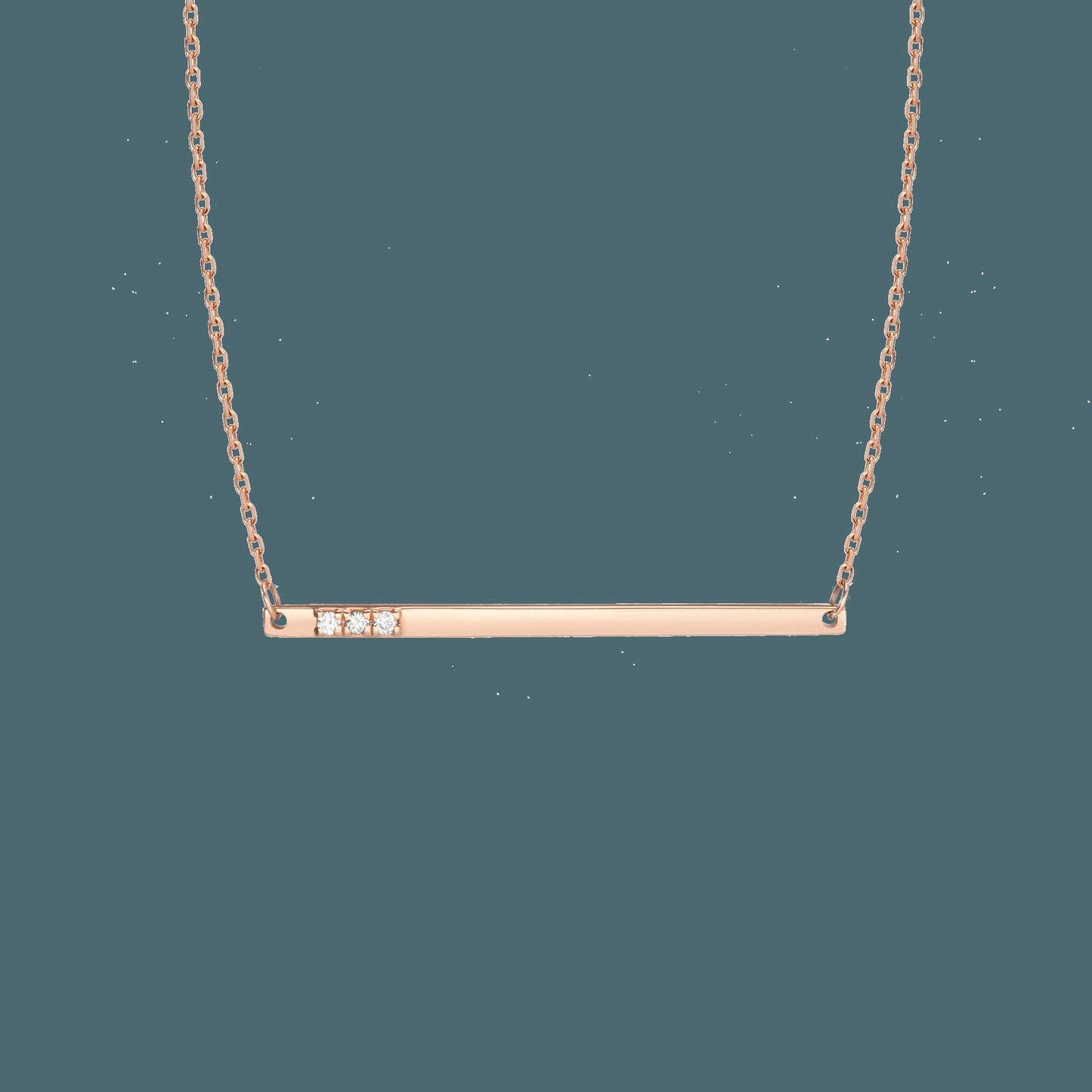 Gold Bar Necklace With Diamonds