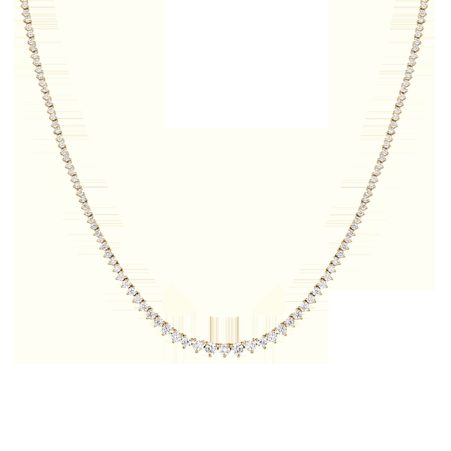Everyday Three-Prong Graduated Tennis Necklace