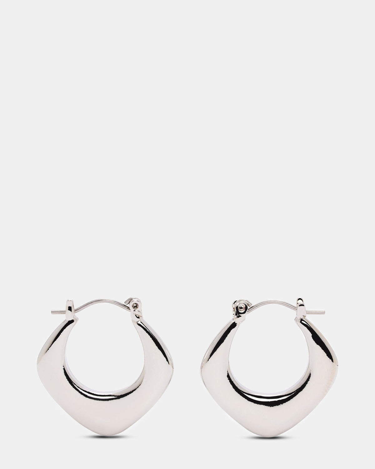 GEOMETRIC HOOP EARRINGS SILVER
