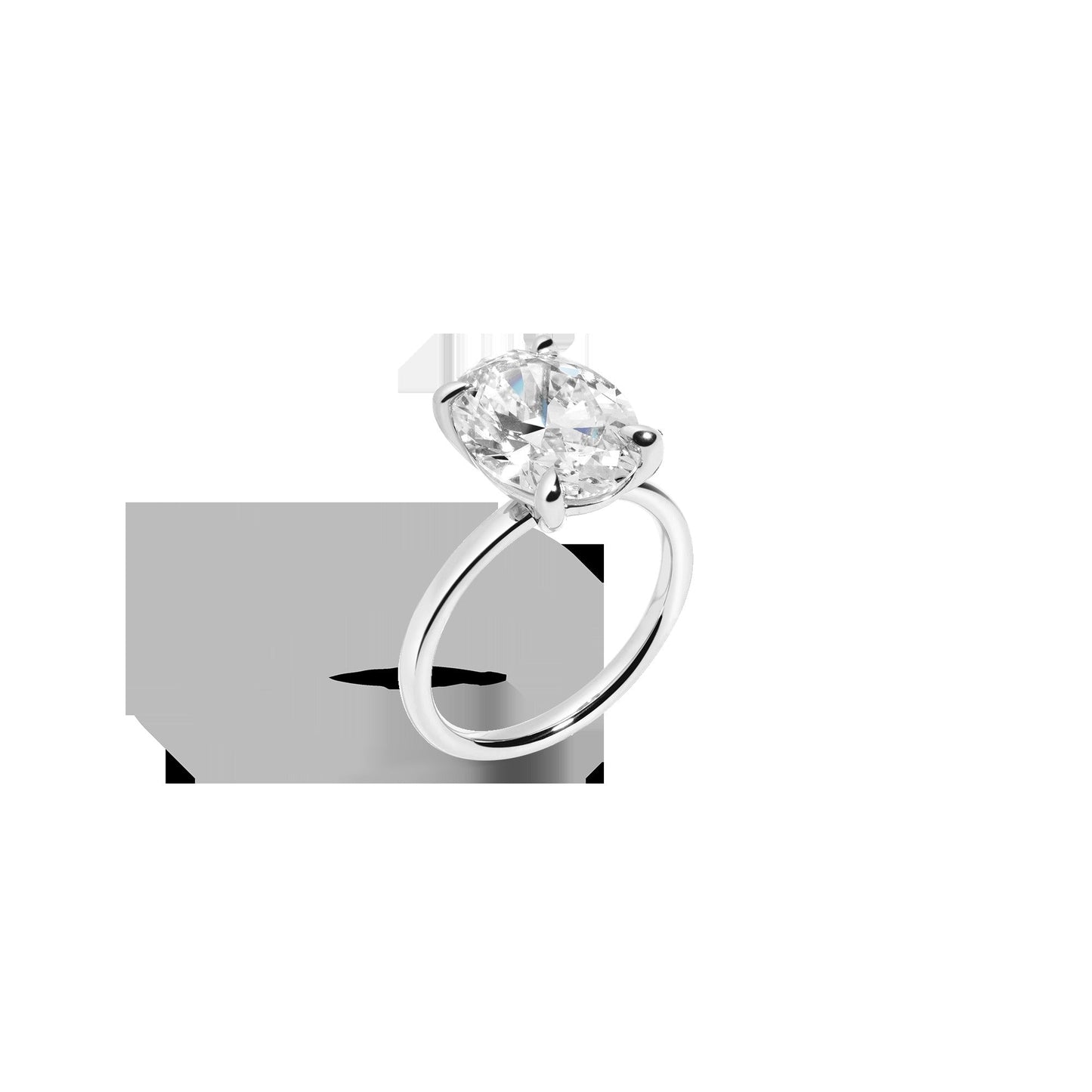 4ct Oval Lab Grown Diamond Solitaire Ring