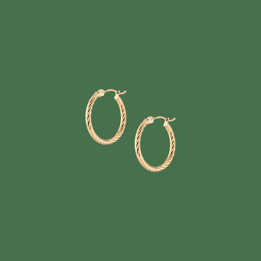 Thin Twisted Hoop Earrings (20mm)