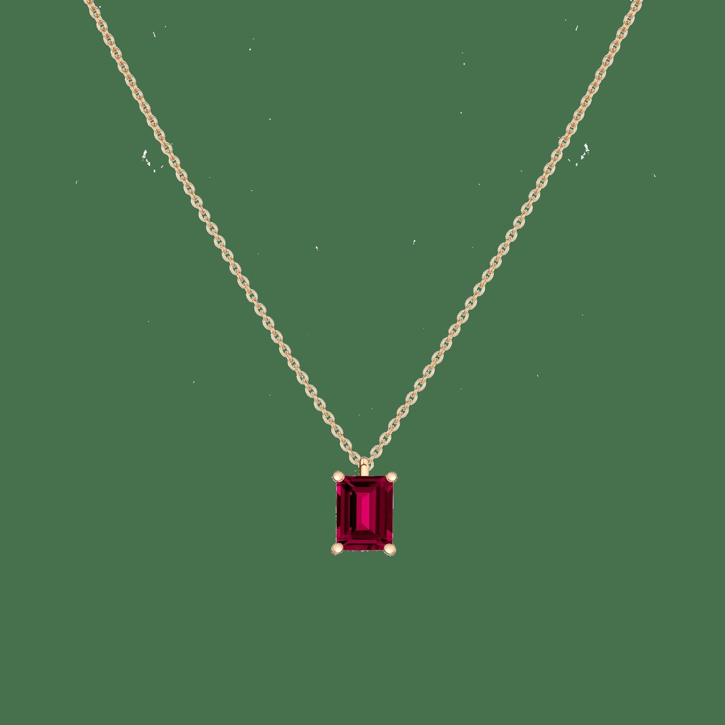 Emerald Gemstone Solitaire Necklace